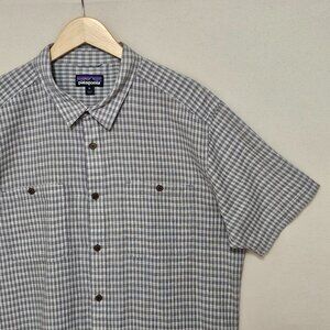 Patagonia Short Sleeve Hemp Blend Back Step Shirt XL